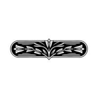 Elegant Floral Art Deco Border, Black and White , Decoration Element vector
