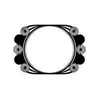 Art Deco Floral Frame, Monochromatic Element, Decorative Border vector