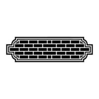Decorative Brick Wall Border in Black and White on White Background vector