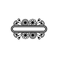 Floral Frame, Daisy , Black White, Clean Aesthetic vector