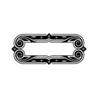 Elegant Decorative Frame with Snowflakes, Black and White Element vector
