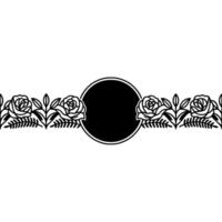 Elegant Rose Floral Border with Circle Frame Minimalist vector