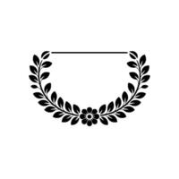 Elegant Laurel Wreath Frame with Space for Text, Black on White vector