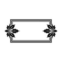Elegant Minimalist Leafy Frame, Black and White vector