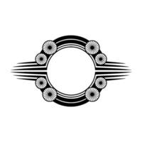 Art Deco Decorative Element with Circle Frame vector