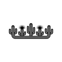 Minimalist Cactus Line Art Border, Desert vector