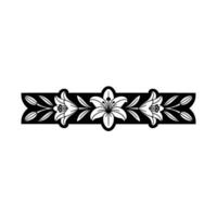 Elegant Black and White Lily Floral Border Element, Elegance vector