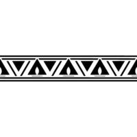 Minimalist Tribal Border Pattern, Geometric , Black White vector