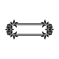Elegant Black Rose Frame Decorative Element vector