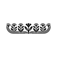 Elegant Black Floral Border Element, Geometric, Minimalist vector