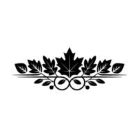 Elegant Black and White Leaf Crest vector