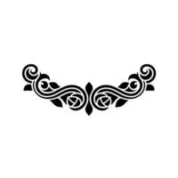 Elegant Black Swirl Border on White Background - Decorative Element vector