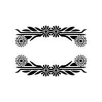 Elegant Floral Frame Silhouette with Daisy Motif vector