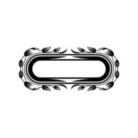 Elegant Floral Frame in Black and White - Decorative, Border vector