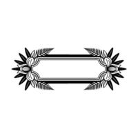 Elegant Floral Frame - Black and White Botanical Border on Light Background vector