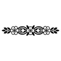 Black Floral Border Minimalist Elegant Element vector