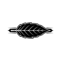 Elegant Black Leaf Emblem on White Background vector