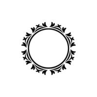 Elegant Black White Circular Ornamental Frame on Neutral Background vector