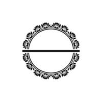 Elegant Floral Frame with Horizontal Divider - Decorative vector