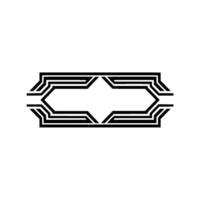 Geometric Deco Border, Minimalist , Elegant Outline, Symmetrical vector