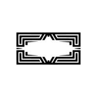 Geometric Deco Frame, Minimalist , Blank Space - Abstract vector