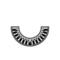 Stylized Crescent Moon Emblem, Minimalist - Geometric vector