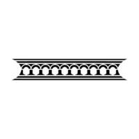 Ornate Black Scroll Border, Vintage Element vector