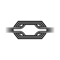 Geometric Deco Frame, Streamlined , Modern Abstract vector