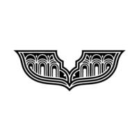 Art Deco Wing Motif, Geometric Ornamentation vector