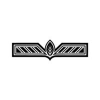 Geometric Leaf Crest - Vintage Element vector