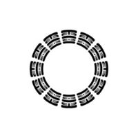 Circular Geometric Emblem, Balanced Symmetry, Minimalist vector