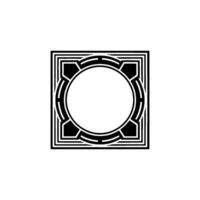 Geometric Circle Frame, Art Deco Style, Minimalist - Square vector