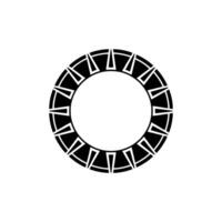 Geometric Circle Emblem, Minimalist , Circular Motif - Flat vector