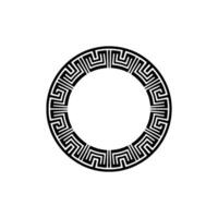 Intricate Greek Key Border, Minimalist, Circular vector