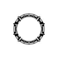 Geometric Circle, Art Deco Motif, Minimalist vector