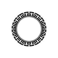 Geometric Circle Frame, Stylized Tribal Motif, Pattern vector