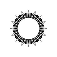 Geometric Sunburst Frame, Minimalist, Circle vector