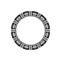 Geometric Circle Frame, Stylized Ornamentation, Minimalist - Abstract vector