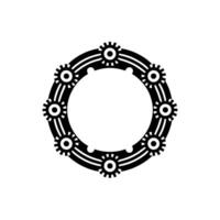 Geometric Circle Motif, Retro Tech, Circular Frame, Minimalist vector