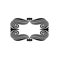 Elegant Black Swirl Frame, Vintage Element vector