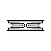 Geometric Deco Emblem, Minimalist, Lineart vector