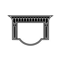 Art Deco Shield Emblem, Elegant Border vector