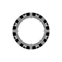 Geometric Circle Emblem, Art Deco Style, Monoline vector