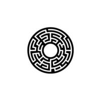 Circular Maze , Minimalist , Strategic Thinking, Geometric vector