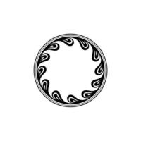 Intricate Circular Ornament, Stylized Black vector