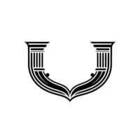 Elegant U-Shape Emblem, Classical , Vintage Style vector