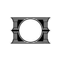 Geometric Circle Frame, Classical Revival, Minimalist vector