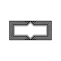 Geometric Deco Frame, Minimalist, alternate version 4 vector