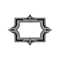 Geometric Deco Frame, Elegant Outline, Minimalist - Illustration vector