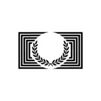 Geometric Laurel Emblem, Minimalist, Modern vector